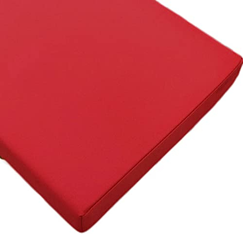 Sitzbankkissen, wasserdicht, für den Garten, mit hochdichtem Schaumstoff, 2/3-Sitzer, Stuhlpolster für Outdoor-/Indoor-Möbel (rot, 120 x 40 x 5 cm)