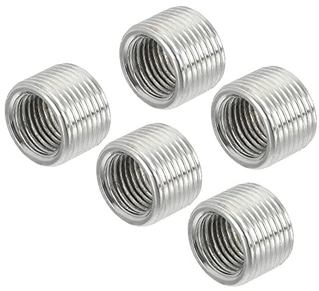 sourcing map Rosca Reducción Tuercas Inserto M14 Macho a M10 Hembra 10mm L | Adaptadores, Tubo Montaje Conversión Manguito Reductor, 5pcs