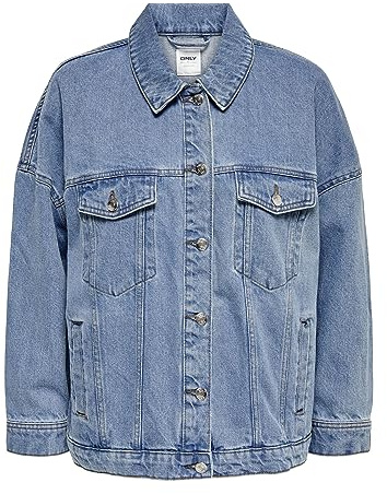 ONLY Damen Onlsafe Caroline Oversize Dnmjacket Noos Jeansjacke, Medium Blue Denim, XL EU
