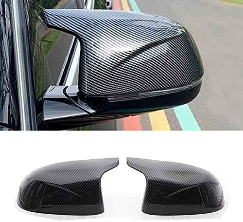 2 Stück Auto Spiegelkappen，Rückspiegel Abdeckung Ersatz， Auto Flügelspiegelabdeckungen Kappe aus ABS-Kunststoff Ersatz für B-MW X3 F25 X4 F26 X5 F15 X6 F16 2014-2018