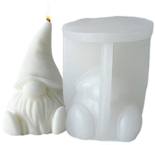 Weihnachten Zwerg 3D Kerzenform Silikonform, Silikonform Wichtel Kerzenform DIY Handgemachte Kerzen Gießform, Seife Ornamente Weihnachten Kerzen, Kerzen Seifenform Für Handarbeit Ornamente Duftkerze