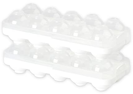 Maximex Eier-Safe stapelbar 2er Set - Stapelbare Eier-Deckelboxen, Polypropylen, 26 x 7 x 11 cm, Transparent
