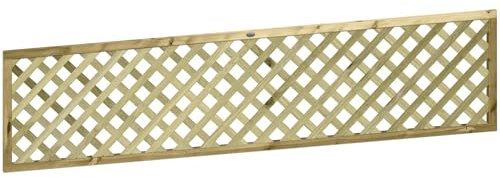 Urdan Diamond 6x1.5ft (W: 6ft x H: 1.5ft) Fully Framed Smooth-Planed Modern Decorative Pressure-Treated Trellis Panel Thick/Strong Laths 45mm Holes Width 1828mm x Height: 452mm