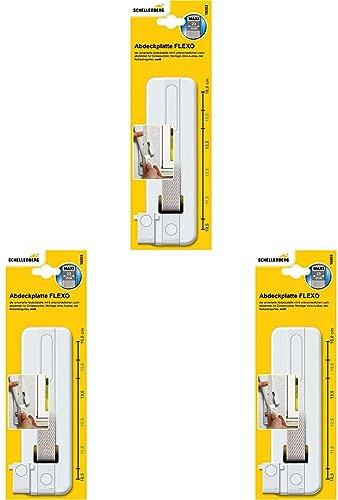 Schellenberg 10203 Copripiastra (tapparelle), modello Softline, distanza fra i fori: 13,5/16 cm, bianco (Confezione da 3)