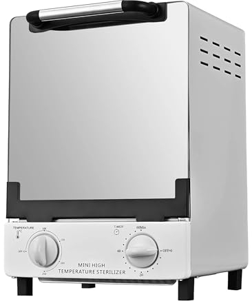 LINBEAUTI Stérilisateur à air chaud de 12 litres, double stérilisateur à chaleur sèche, autoclave à infrarouge de 250 degrés avec contrôle de la minuterie, pour les salons dentaires et les ongleries