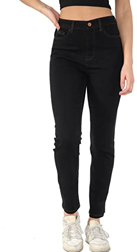 MYT Womens Magic Shaping Straight Leg Jeans Stretch High Waisted Ladies Denim Trousers Black 18 Short