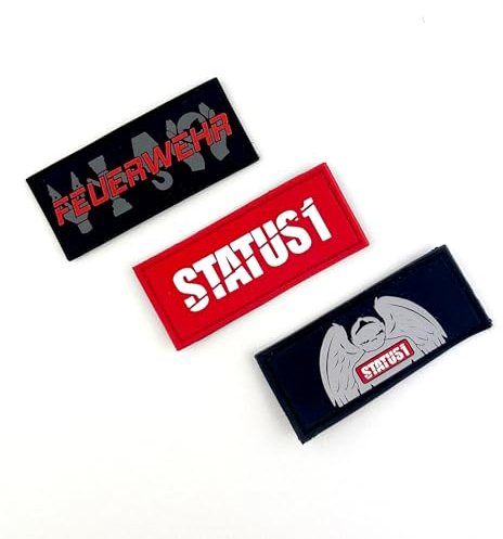 Feuerwehr PVC Klett Patch Set | Klett Klettbänder | Patch für Rucksäcke, Hut, Jacke, Tasche