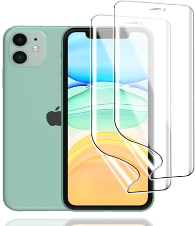 KoasVonson 2 Pezzi Pellicola Protettiva Idrogel per iPhone 11 iPhone XR, TPU Pellicola Protettiva HD Trasparente Flessibile Idrogel Pellicola, Anti-Graffio | TPU flessibile, autoriparante, antigraffio, tocco preciso, Face ID, compatibile con cover, posa guidata