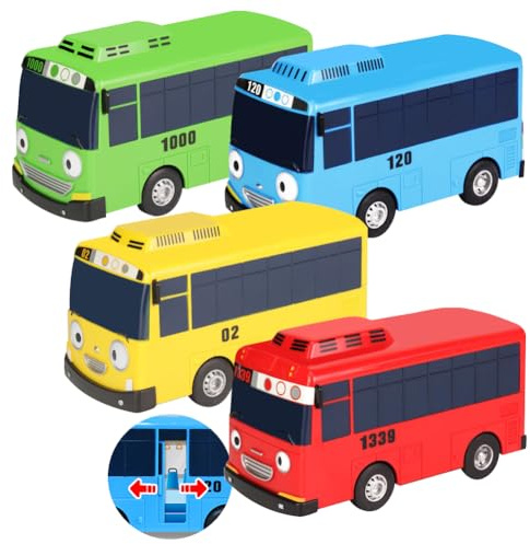 SHDIEHJFMLDH 4 Pezzi Mini Pull Back Cars,Macchinine Bus Giocattolo per Bambini,Mini Metallo Auto Giocattolo,Per Giochi Educativi Per Bambini, Ragazzi E Ragazze, Regalo Per Feste Di Compleanno