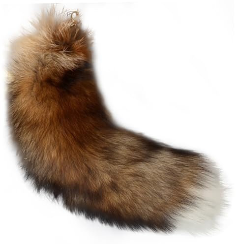 Fox Schwanz 15,75 Zoll Tier Schwanz zotteligen Kunstfell Schwanz realistische Fuchs Schwanz Schlüsselbund Dekoratives Therian Schwanz für Handtaschen Rucksack Cosplay, Style3, Schlüsselketten