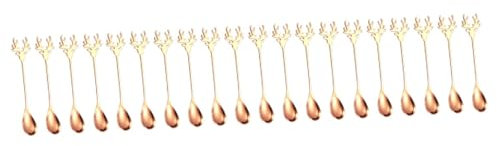 Cabilock 20 Piezas cuchara de alce de dibujos animados agitador de espresso cucharas para festivas talheres aco inocidavel cucharillas cuchara de acero inoxidable cuchara de metal