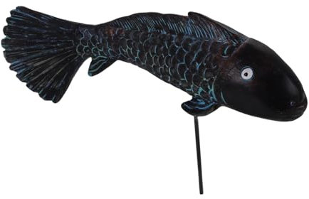 PHENOFICE Rustikale Fisch-deko Für Garten Rasen Kunstharz Fischstecker Lebensechte -gartenfigur Zur Verschönerung Von Außenbereichen Und Teichlandschaften