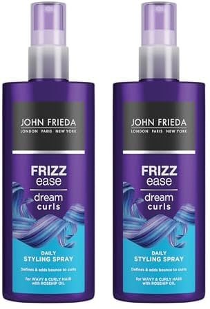 John Frieda Frizz Ease Dream Curls Daily Styling Spray, Curl Reviving Spray for Curly and Wavy Hair, 200 ml (Pack of 2)