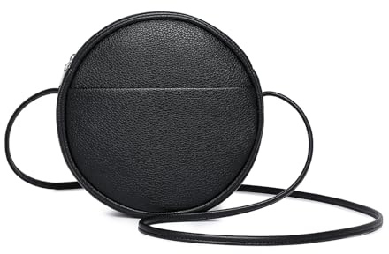YONBEN Kleine Umhängetasche Damen Crossbody Clutch | Runde Form mit Reißverschluss und verstellbarem Knoten-Gurt – leicht für Alltag, Party, Abend und als Geschenk.
