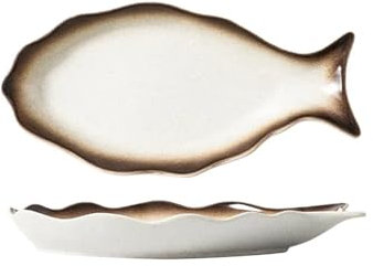 Large Capacity Ceramic Fish Plate Minimalist Creative Sushi Plate Home Steam Fish Salad Plate Multi-functional Seafood Dinner Plate Banquet Western Food Dinner Plate Suitable For Hotel And Catering(Be