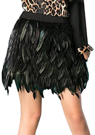Glitzernder Karneval Kostüm Rock 2025 Mode Damen Europäische und Amerikanische Bühnenaufführung Kleidung Feder Halbkörper Rock Kurzer Rock Plaid Rock Set, Schwarz , S