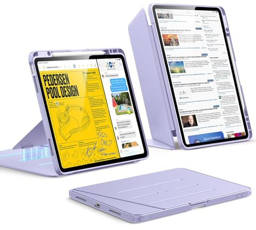 ESR für iPad Air 13 Zoll Hülle M4/M3/M2 (2026/2025/2024), Violett | Vertikale Standfunktion, Mehrere Betrachtungswinkel, Ultrastabile Hülle mit Stifthalter, Flip-Serie