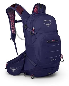 Osprey Raven 14L Women's Mountain Biking Backpack with Hydraulics Reservoir, Deep Fig