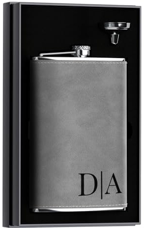Flachmann für Trauzeugen, personalisierbar, Edelstahl, groß, graviert, für Hochzeit, Wandern, Junggesellenabschied, Geburtstagsgeschenk, 355 ml, Grau