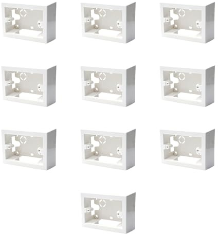 10 scatole 503 per montaggio esterno, Bianca, 3 Moduli, Per Impianti Fuori Muro, Plastica ad alta resistenza, Universale, 100% Compatibile con tutti i Supporti Standard e tutte le serie civili