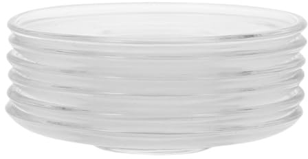 CONGARTENO Set di 6 Piattini Dessert Sottobicchieri Decorativi e Pratici in Vetro Trasparente Alta Durabilità Design Semplice per Tazze da tè, per Tearooms