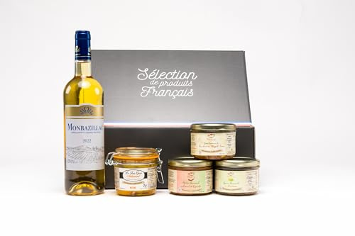 Mendiak Geschenkbox – Foie Gras Ganz, Gourmet-Aperitifs mit Jurançon, Piment d’Espelette & Armagnac, Geräuchertes Entenmagret, Monbazillac Weißwein, 100% ohne Zusatzstoffe, 1,49 kg