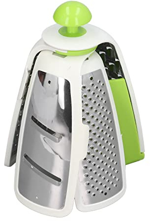 Nikou Cortador de verduras multifuncional 4 en 1, cortador de verduras portátil de acero inoxidable, diseño ligero, fácil, opciones rojas y verdes