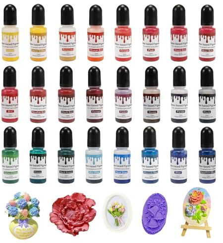 24 * 10ml Epoxidharz Set Hohe Konzentration Leicht Zu Mischen Epoxidharz Farbe Farbpigmente F R Gie Pulver Diy Harzfarben Geeignet F R Bastelarbeiten
