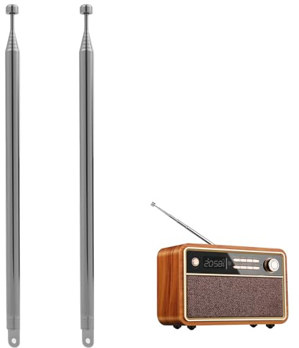 2 Stück FM UKW Tragbare Radio Antenne Ersatz Teleskopantenne 74 cm mit 7 Segmenten kompatibel mit TV ATSC DVB-T DVB-T2 Innenradio Bluetooth Stereoempfänger AV-Audio Vedio-Heimkinoempfänger