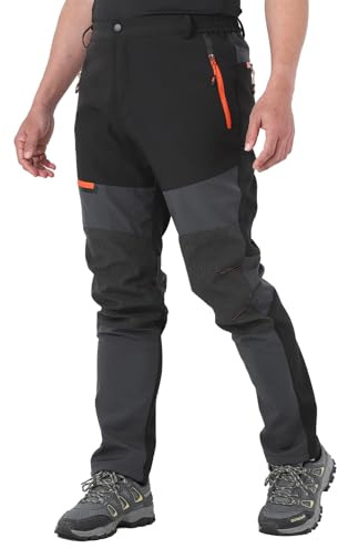 HomKuch Uomini Leggeri Pantaloni da Camminare all'aperto Stretch Traspirante Camping Pantaloni da Escursionismo con Zip Tasche