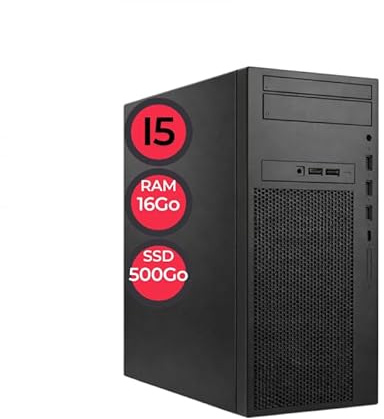 PC Tour Bureau Reconditionné Intel Core i7 8e Génération | 16 Go RAM | SSD 500 Go | Windows 11 Pro + Office (Unité Centrale, I7-8e gen)