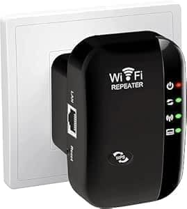 WiFi Booster, WiFi Extender, WiFi Repeater, Covers Up to 3650 Sq.ft and 45 Devices, Internet Booster - with Ethernet Port, Quick Setup, Home Wireless Signal Booster, UK plug（Small）