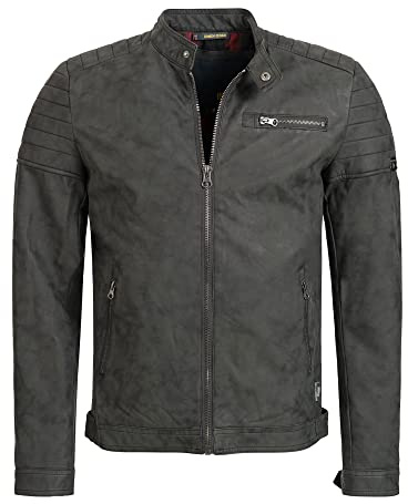 Indicode Uomini Manuel Jacket | Giacca in similpelle Dk Grey L