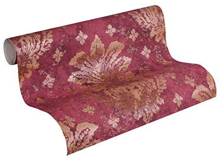 A.S. Création Vliestapete Boho Love Tapete mit floralen Ornamenten in metallischer Vintage Optik 10,05 m x 0,53 m rot goldfarben metallisch Made in Germany 364564 36456-4