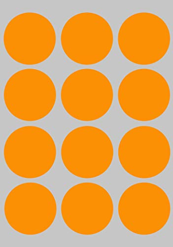 Etiketten Neon Orange 38 mm Aufkleber – Sticker zur Farbcodierung Größe 3,8 cm Klebepunkte 180 Vorteilspack von Royal Green