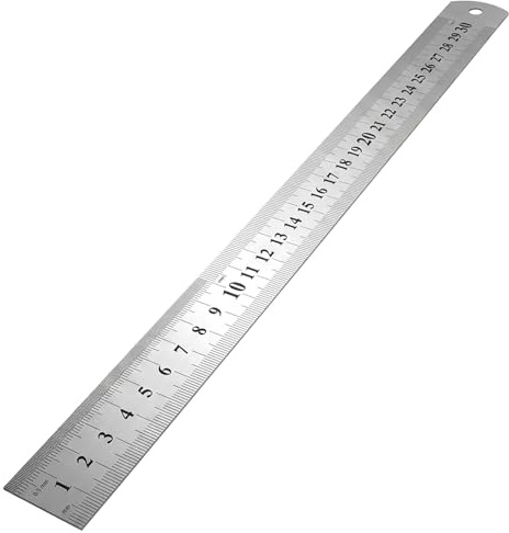 Lineal 30cm Edelstahl Metalllineal 2-Seitige Skala 300mm Stahlmaßstab Maßstab Federbandstahl 325mm Länge
