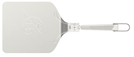 everdure by heston blumenthal Pizza-Schieber I Edelstahl Pizza-Schaufel 56,9 x 25 x 9,9 cm I verstellbarer Pizza-Heber auf 45°, 90° & 180° I Pizza-Wender mit Leder-Aufhänger I Pizza-Zubehör