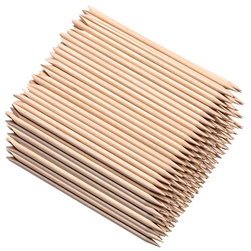 Borogo - 600 palitos naranjas para uñas, de madera, de doble cara, multifuncional, removedor de cutículas, herramienta de manicura y pedicura