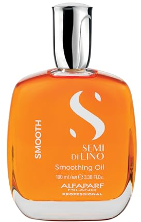 ALFAPARF MILANO Semi di Lino Smoothing Hair Oil Treatment - Frizz Control Oil to Brighten Hair + Protect from Heat & Humidity- Hair Serum for Damaged & Dry Hair (3.38 oz)
