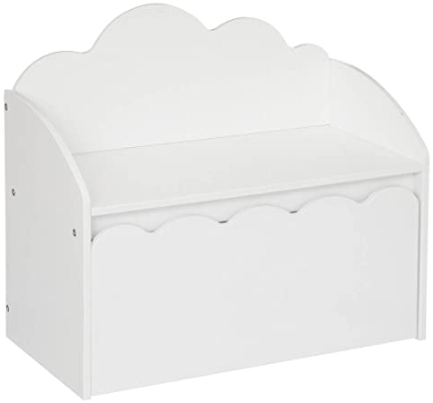 Kindertruhenbank Nuage - Holz - weiß - 60x30 cm - Weiß - Atmosphera créateur d'intérieur
