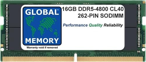 Memorycity Barrette de mémoire RAM DDR5 4800 MHz PC5-38400 262 broches SODIMM compatible avec ordinateurs portables/ordinateurs portables 16 Go