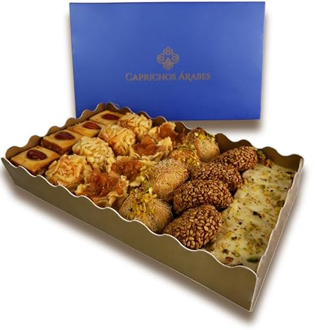 NUEVO SURTIDO DE PASTELES GOURMET DE 500 gr. Descubre el sabor exquisito de los pasteles artesanos marroquíes de Caprichos Árabes y déjate cautivar por una experiencia llena de tradición y encanto.
