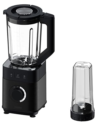 Haier I-Master Serie 5 Blender avec Broyeur à Glace, Smoothie, 5 Vitesses Variables, Fonction Pulse, Auto-Nettoyage, Bol en Verre 1.7L, Bouteille Personelle 0.6L, 1200W [Noir]