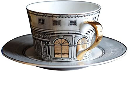 GRFIT Tasses Ensemble de Tasses à café à Motif Architectural européen Vintage Tasse en céramique exquise 230ML Tasse personnalisée Tasse à café