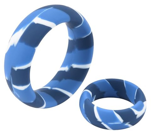 NURCIX Silikon PenisRing für Männer, Hodensack-Rückhaltering, 40mm/45mm/50mm Soft Stretchy Cock Rings for Erection Enhancing, Sex Toy for Men zur verzögerten Ejakulation(45mm-blau)