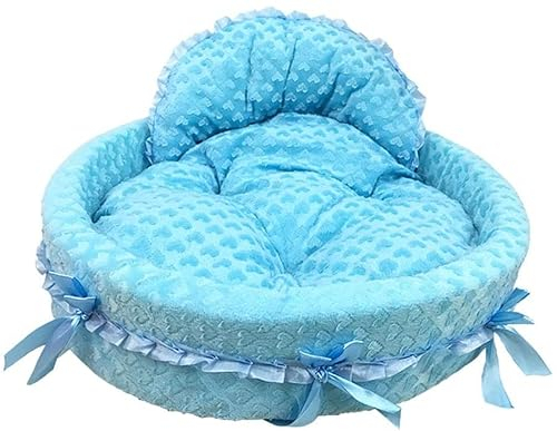 Beruhigendes Katzenbett Luxus Hundehütte Zwinger Nest Matte Haustier Hund Tasche Haus Katze Bett Für Kleine Mittelgroße Hunde Haustier Bett Sofa Hund Sofa Teddy Haus Haustierbett ( Color : Blu , Size