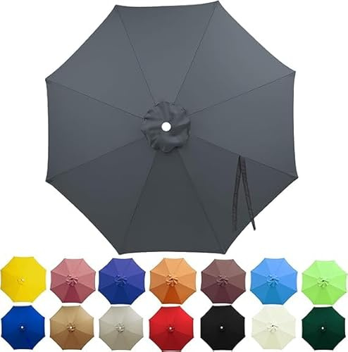 SANTUO Sonnenschirm Ersatzbezug 2.5m/2.7m/3m/3.5m/4m 6/8 Streben, UV-Schutz Ampelschirm Bezug, Wasserdicht Schirmbezug Sonnenschirm Ersatzteile für Balkon, Garten, Pool und Strand