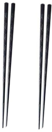 Palillos de Aleación Negros Antideslizantes Punta, 2 Pares