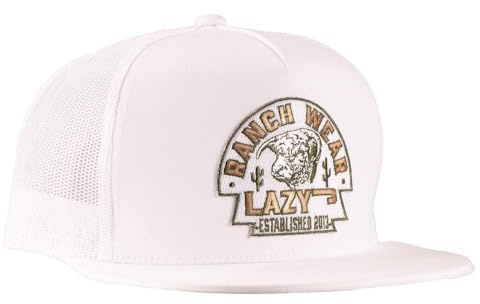 Lazy J Ranch White Olive Arrowhead Classic Five Panel Trucker Hat - Adjustable Unisex Country Style - Vintage Trucker Hat