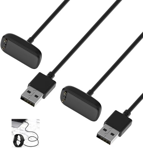 2 Pièces Chargeur Compatible avec Fitbit Charge 6 / Charge 5 / Fitbit Luxe – Câble Magnétique USB 100 cm, Charge Rapide et Sécurisée pour Bracelet Connecté Fitbit, Remplacement Durable et Portable